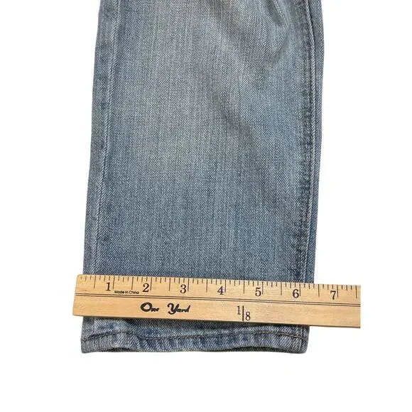 American Eagle Tomgirl Jeans Womens Size 6 Blue Button Fly Trashed Grunge 90s - Picture 9 of 9